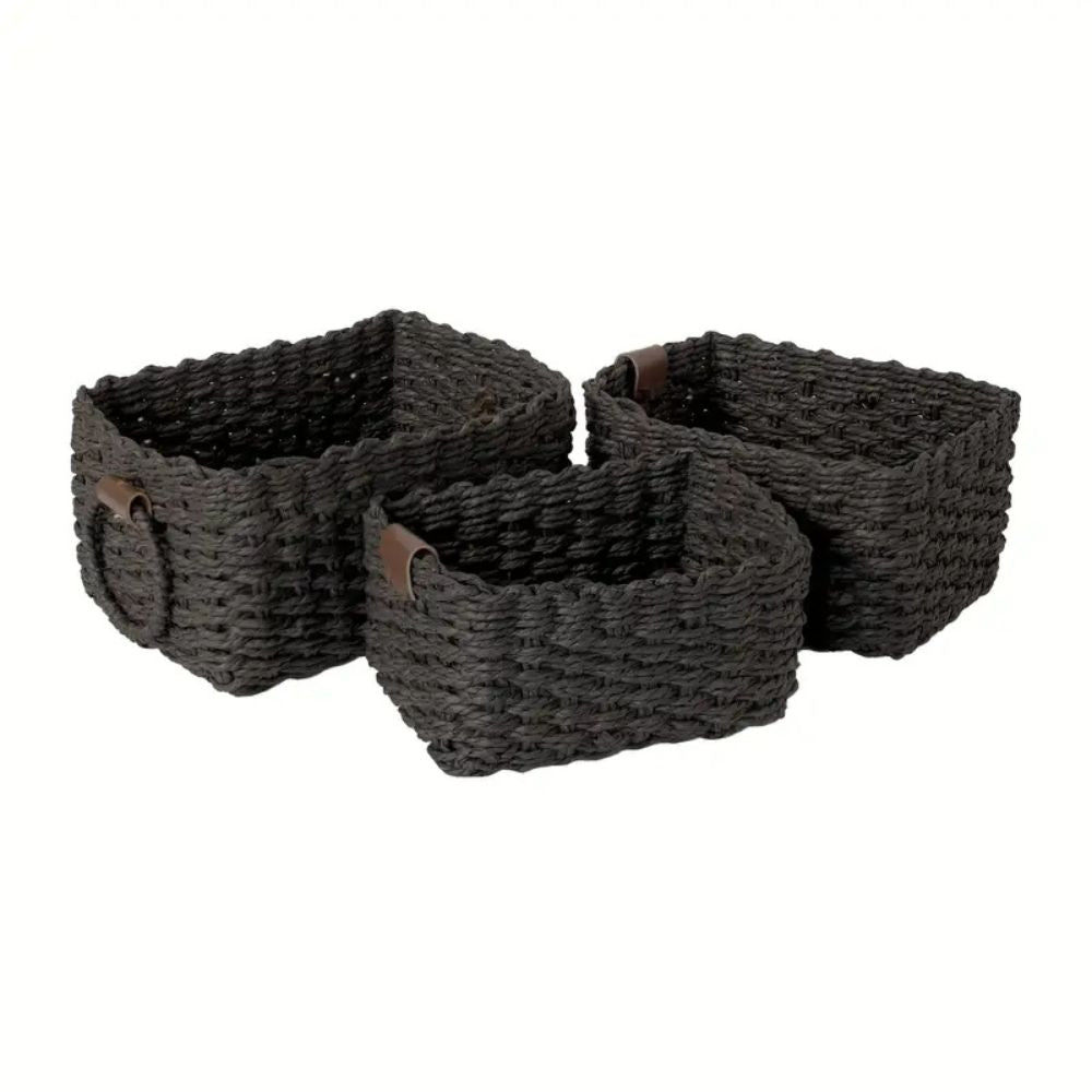 Handwoven Rattan Storage Baskets (Set of 3)