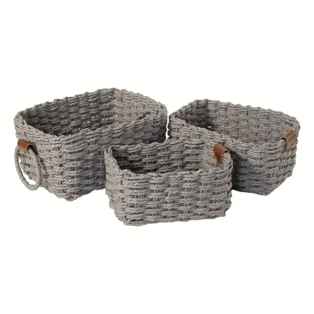 Handwoven Rattan Storage Baskets (Set of 3)