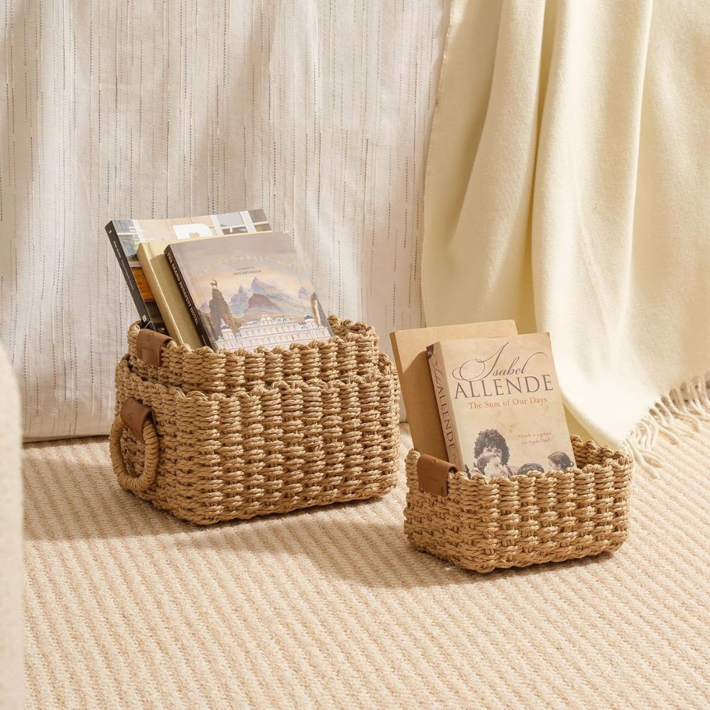 Handwoven Rattan Storage Baskets (Set of 3)