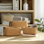 Handwoven Rattan Storage Baskets (Set of 3)