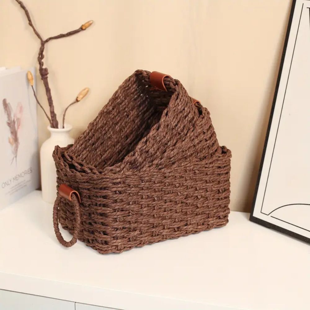 Handwoven Rattan Storage Baskets (Set of 3)