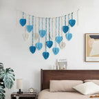 Handwoven Wool Leaf Pattern Macrame Wall Hanging