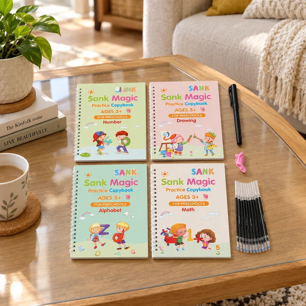 Handwriting Practice Notebook Set Reusable Tracing Pen & Refills