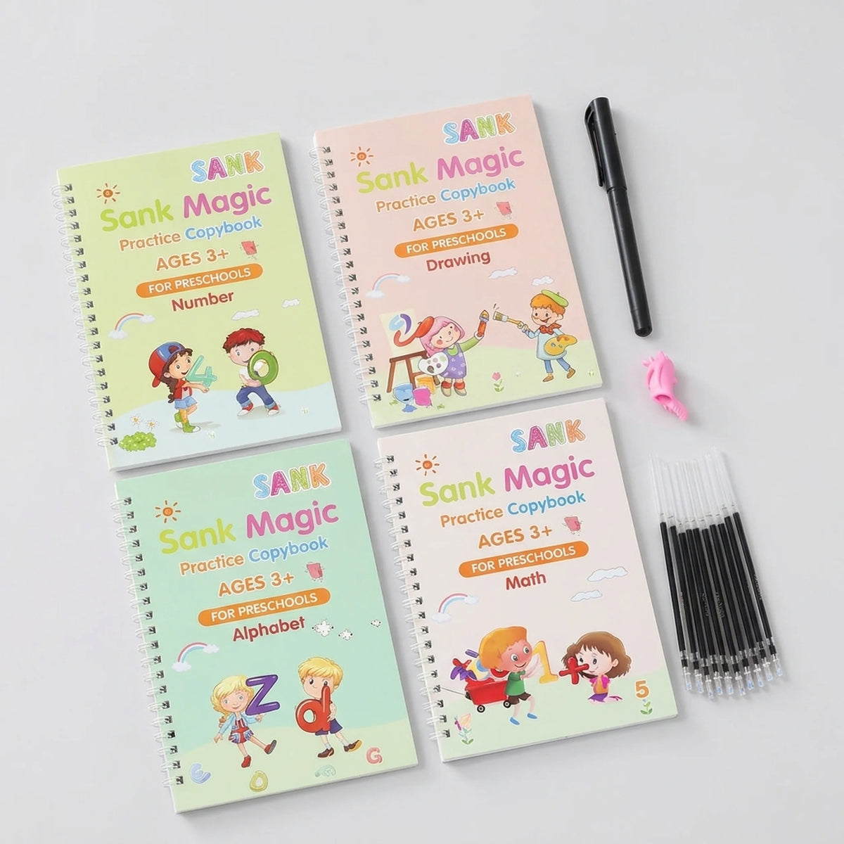 Handwriting Practice Notebook Set Reusable Tracing Pen & Refills