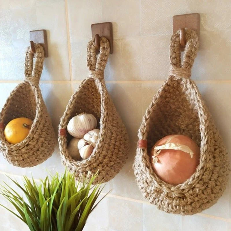 Hanging Basket Handmade Hemp Rope Open Woven