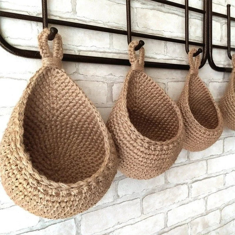 Hanging Basket Handmade Hemp Rope Open Woven