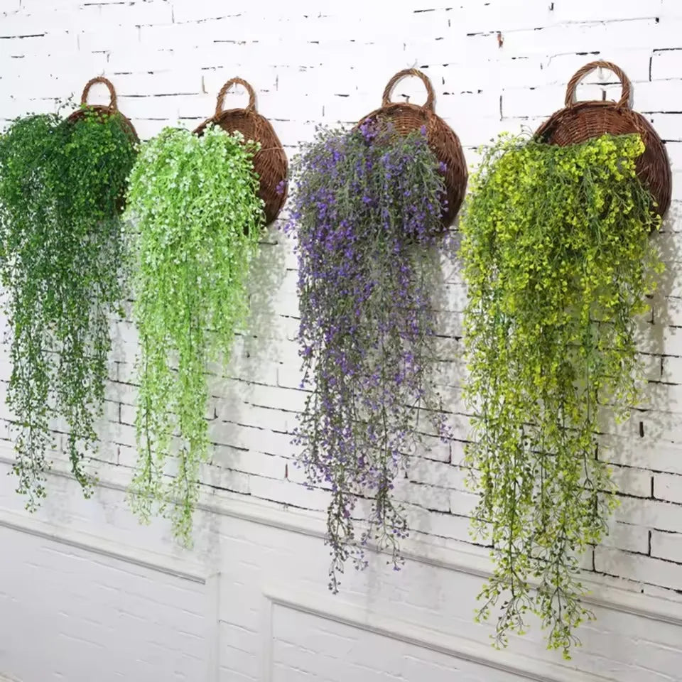 Hanging Basket Handmade Rattan Water-Resistant Lining Three Sizes