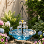 Hanging Bird Bath Solar-Powered 9.5 Inch Bowl