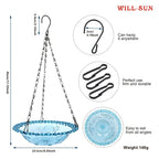 Hanging Bird Feeder Double-Bowl Weather-Resistant Chain Included