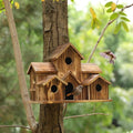 Hanging Birdhouse Solid Wood 6-Hole Easy Hang