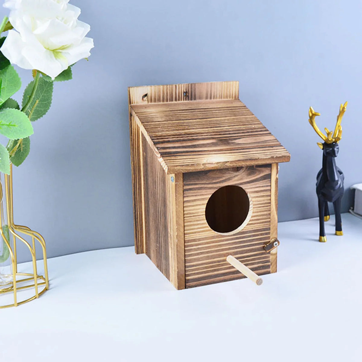 Hanging Birdhouse Solid Wood Side Cleaning Door