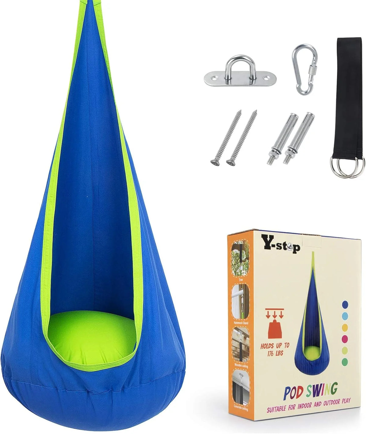 Hanging Chair Cotton Blend Lightweight Indoor & Outdoor