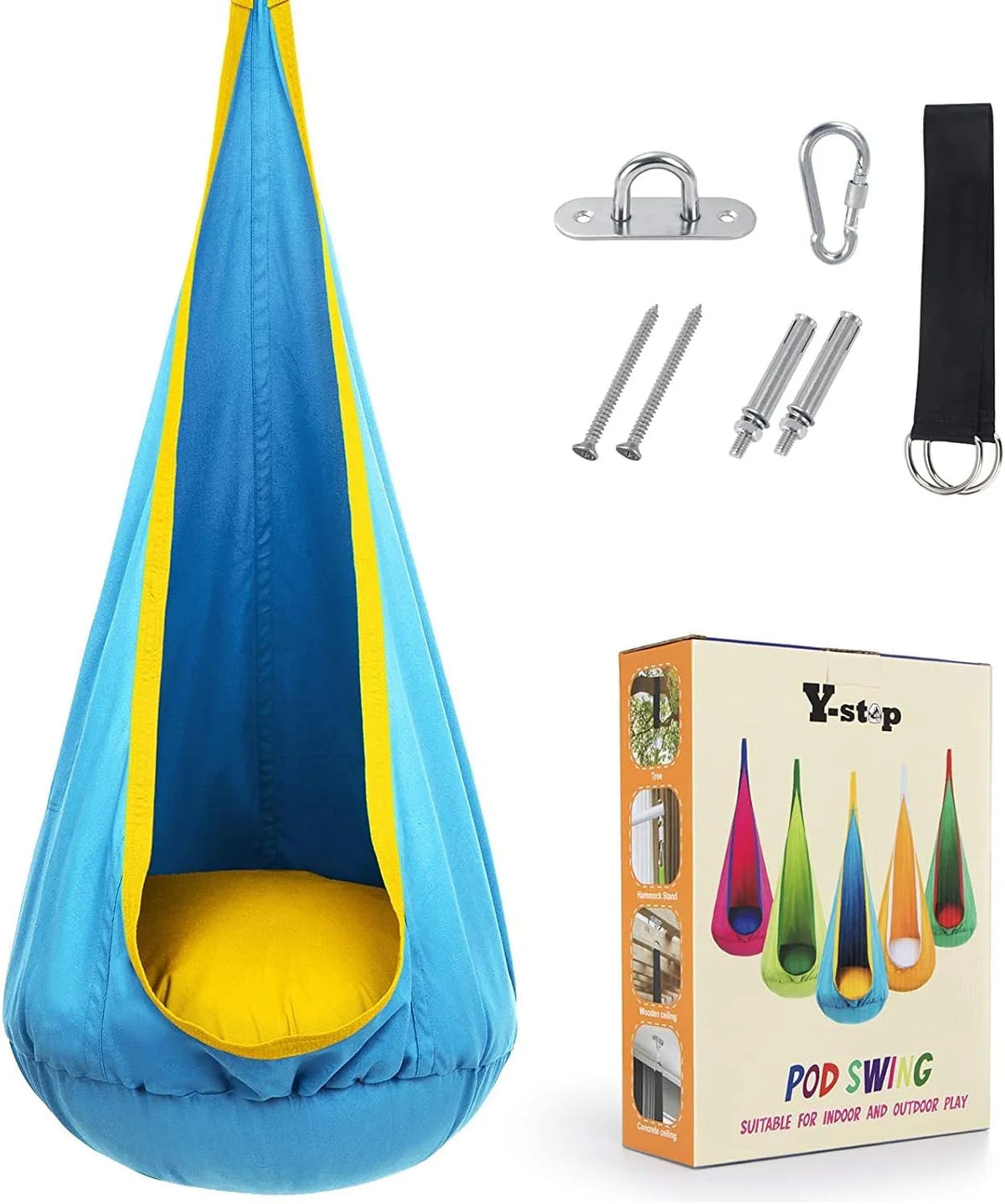 Hanging Chair Cotton Blend Lightweight Indoor & Outdoor