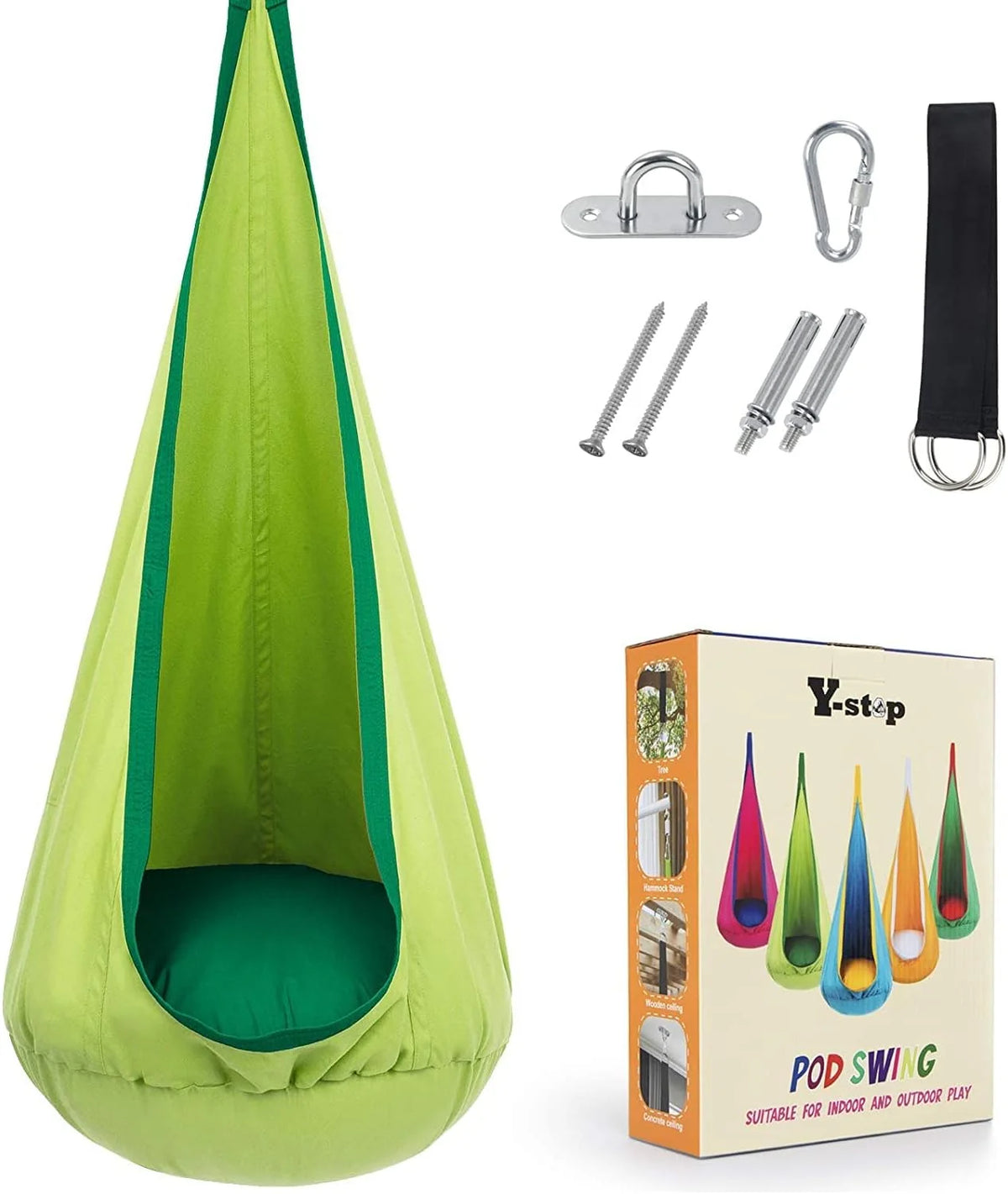 Hanging Chair Cotton Blend Lightweight Indoor & Outdoor