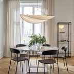Hanging Chandelier Japandi Silk & Metal Soft Mood Lighting