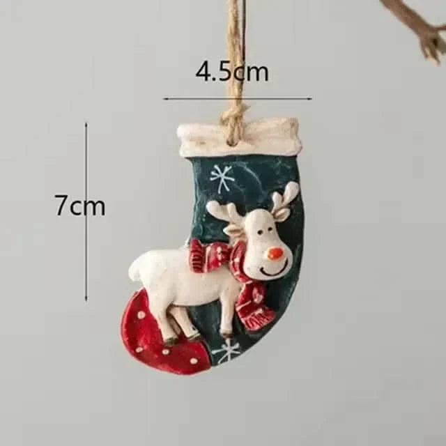 Hanging Christmas Stockings Moose & Tree Set of 2