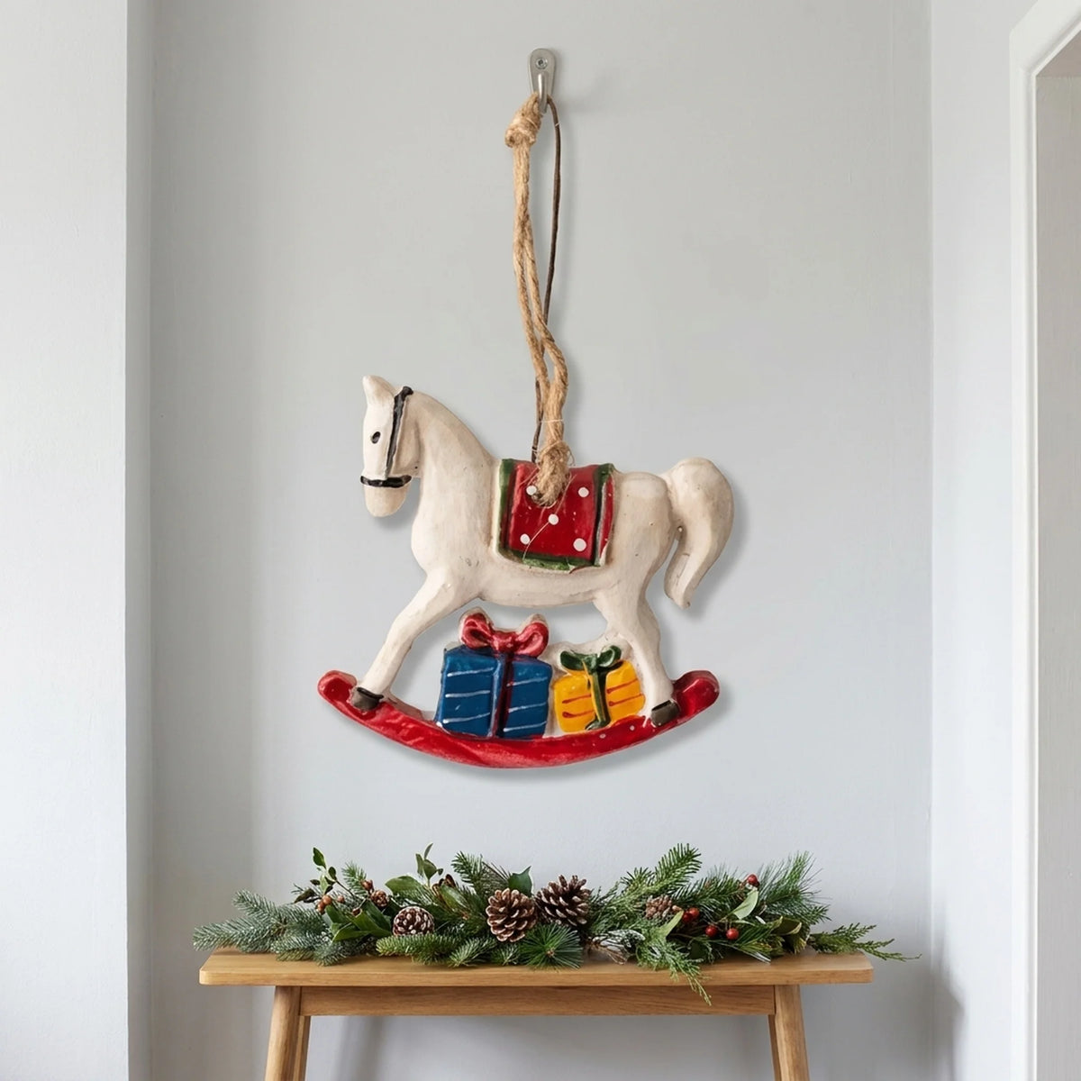 Hanging Christmas Stockings Moose & Tree Set of 2