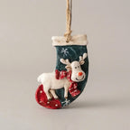 Hanging Christmas Stockings Moose & Tree Set of 2