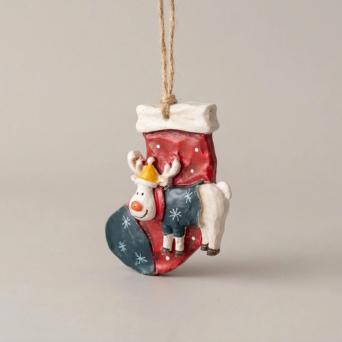 Hanging Christmas Stockings Moose & Tree Set of 2