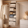 Hanging Closet Organizer Lightweight Fabric 3-5 Levels & Drawer