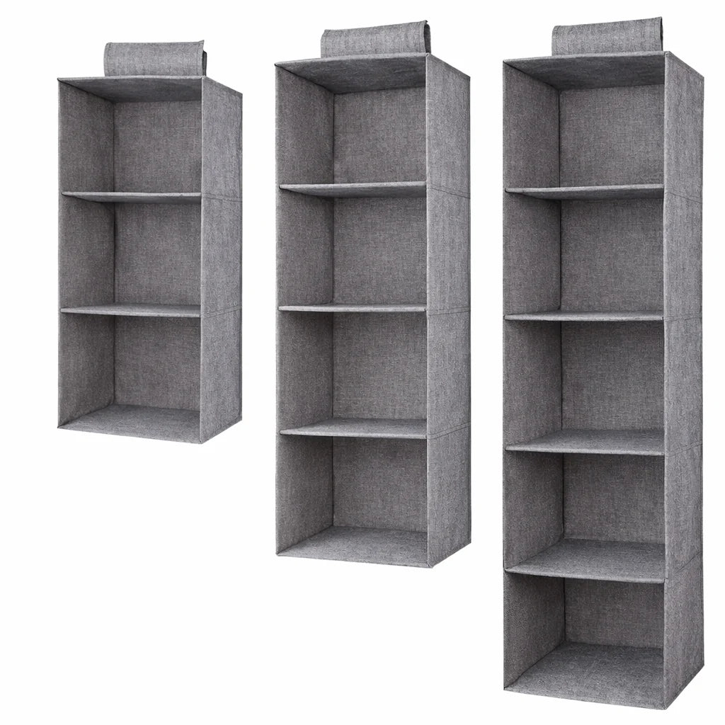 Hanging Closet Organizer Lightweight Fabric 3-5 Levels & Drawer