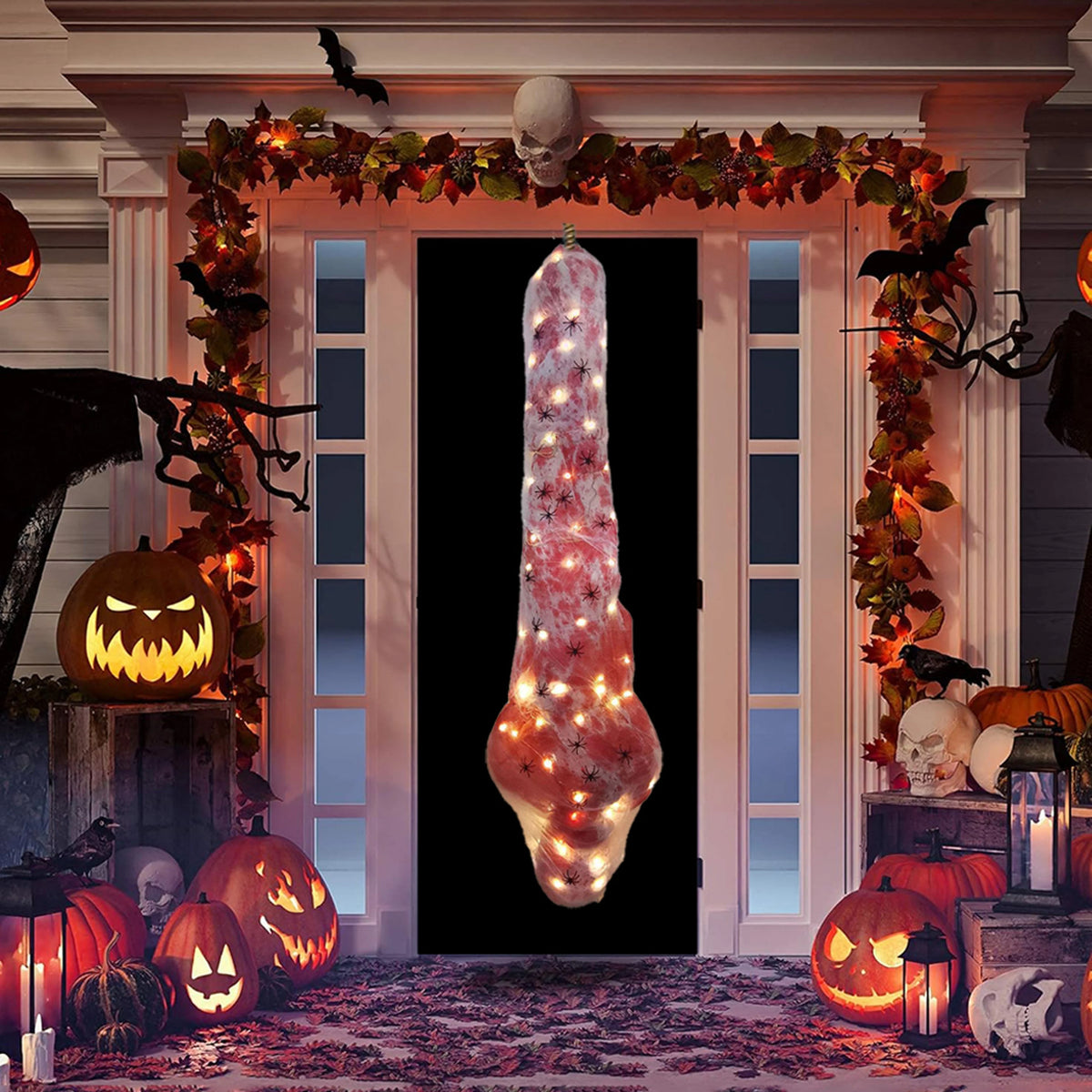 Hanging Cocoon Corpse 59-Inch Realistic Warm Lights