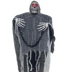 Hanging Decoration Hooded Skeleton Red LED Eyes