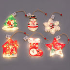 Hanging Decoration LED Snowflake Santa Motif