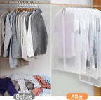 Hanging Garment Cover Set PEVA Water-Resistant Full-Length Zipper 24-Pack