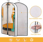 Hanging Garment Cover Set PEVA Water-Resistant Full-Length Zipper 24-Pack