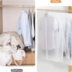 Hanging Garment Cover Set PEVA Water-Resistant Full-Length Zipper 24-Pack