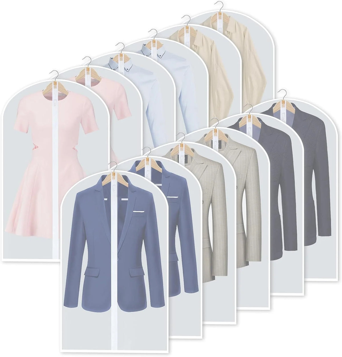 Hanging Garment Covers Full-Length Zipper Water-Resistant PEVA