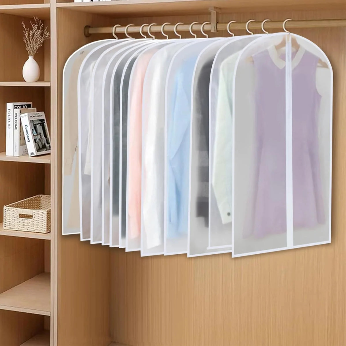 Hanging Garment Covers Full-Length Zipper Water-Resistant PEVA