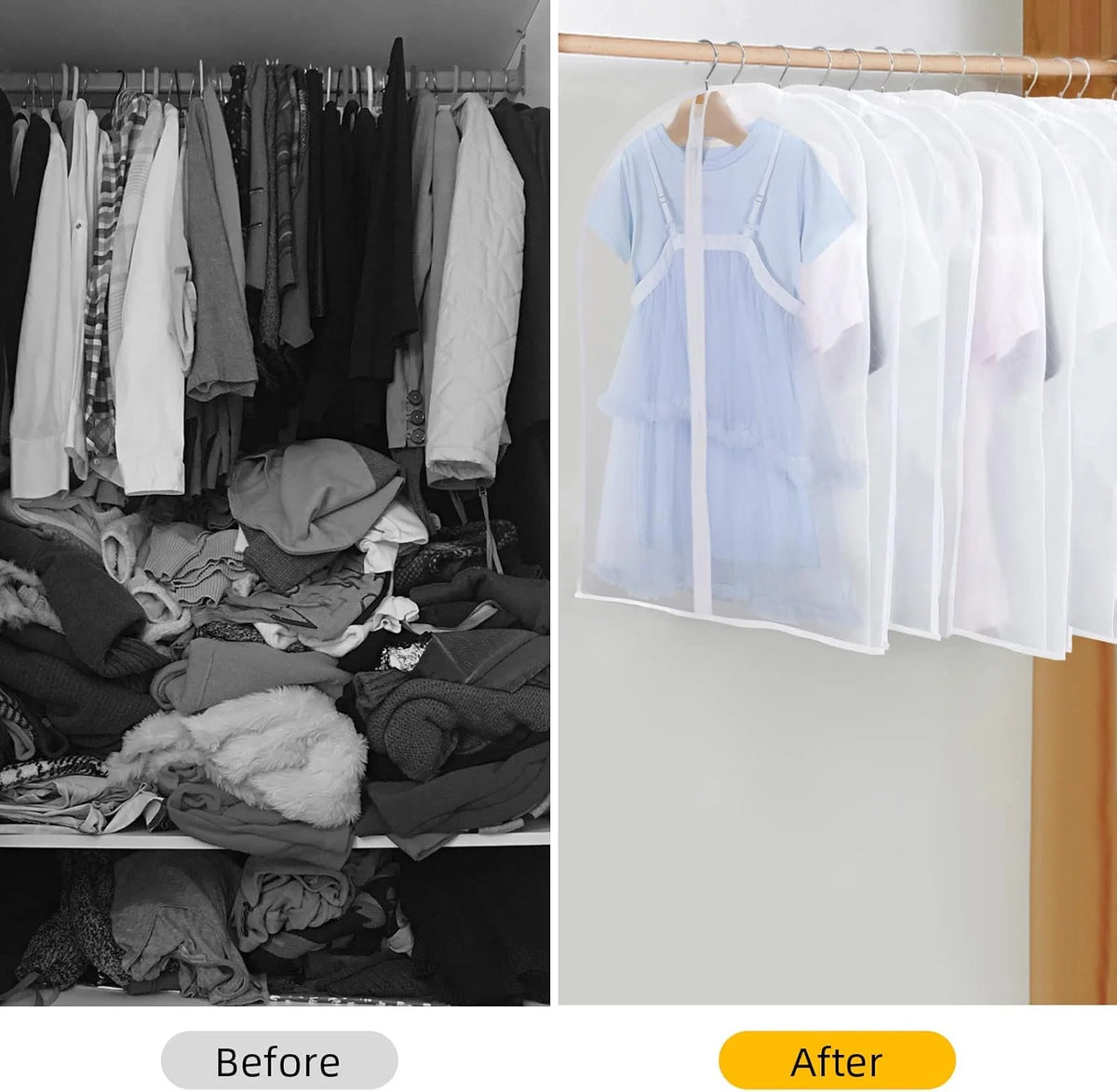 Hanging Garment Covers Full-Length Zipper Water-Resistant PEVA