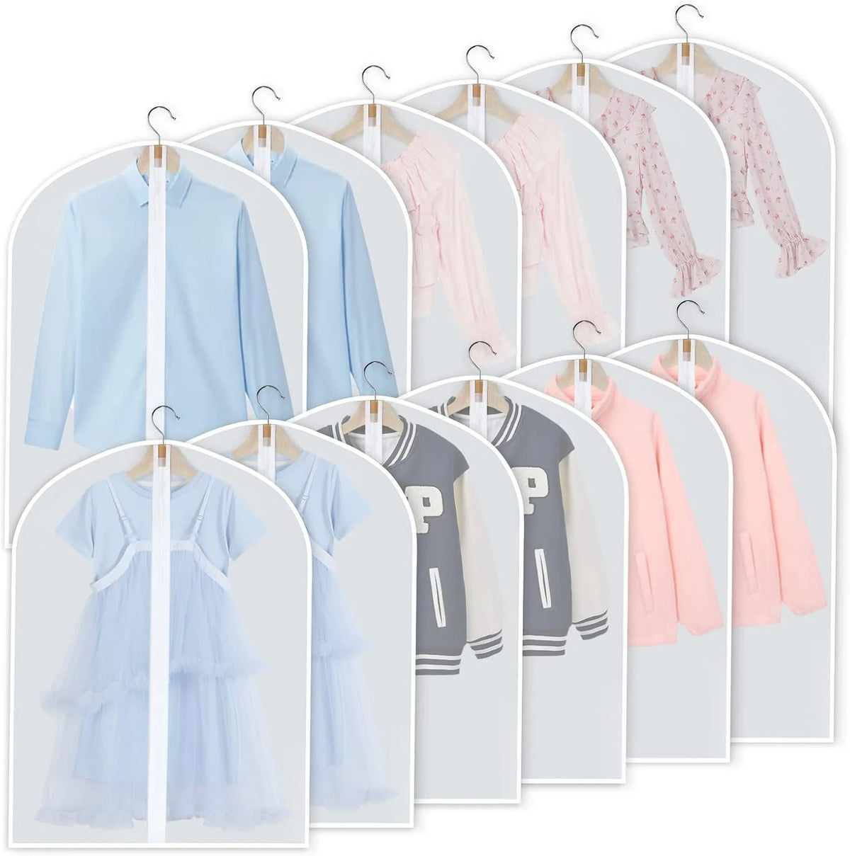 Hanging Garment Covers Full-Length Zipper Water-Resistant PEVA