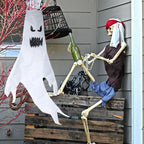 Hanging Ghost Decoration Large Tear-Resistant Fabric & LED Option