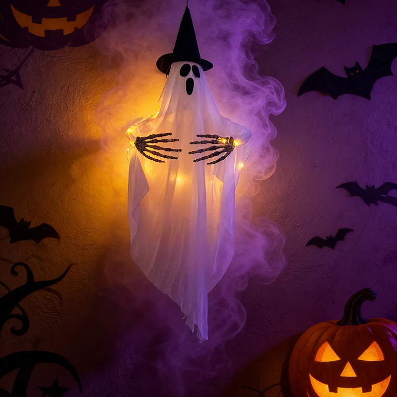 Hanging Ghost Decoration Realistic LED Lit Draped Fabric