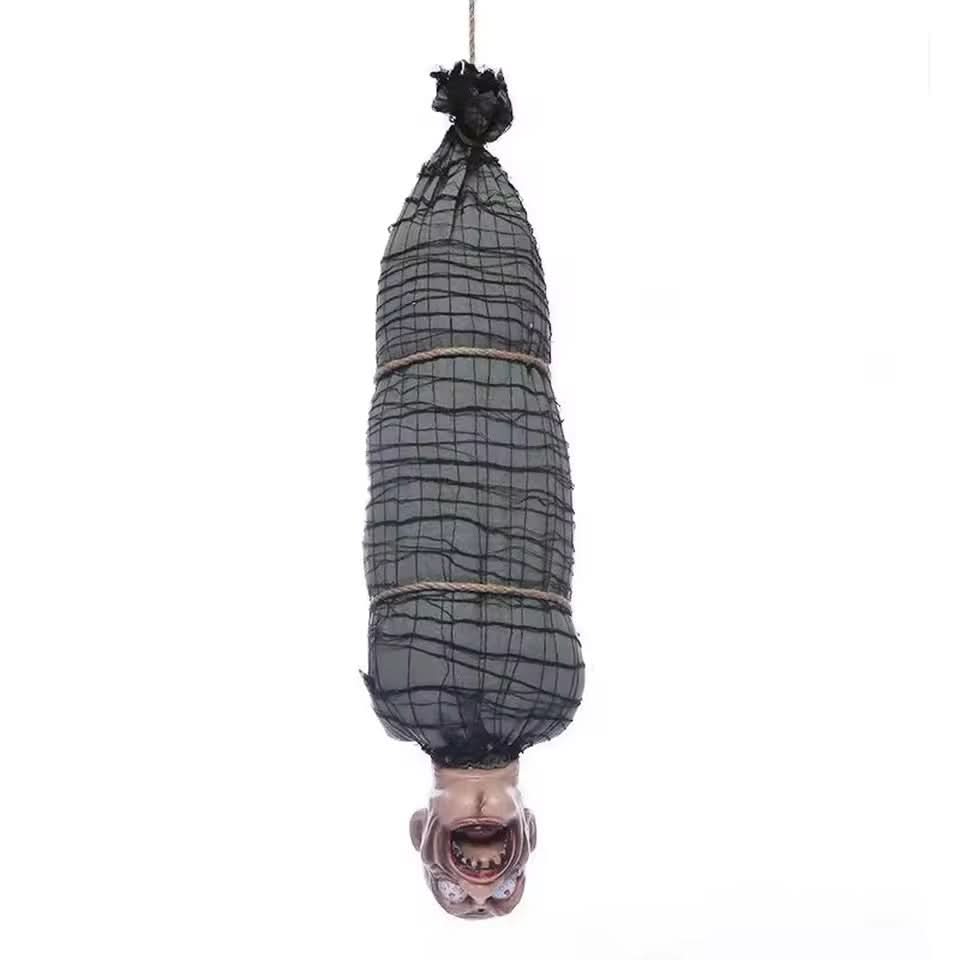 Hanging Horror Figure LED Eyes & Eerie Sound Battery-Operated