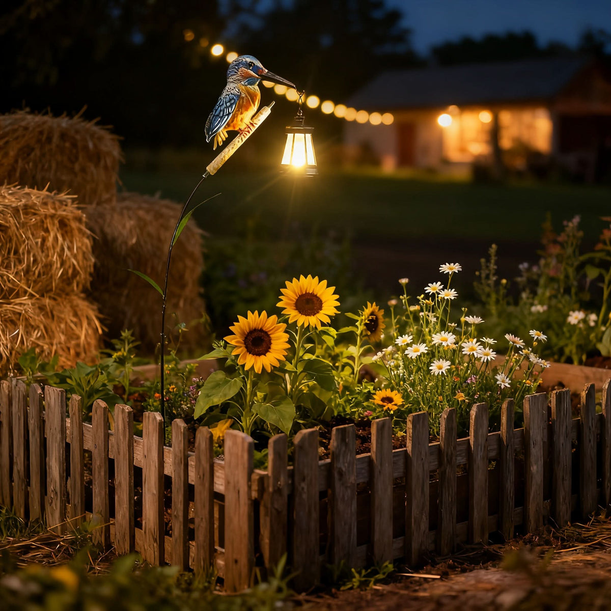 Hanging Lantern Hummingbird Design Solar-Powered & Weatherproof