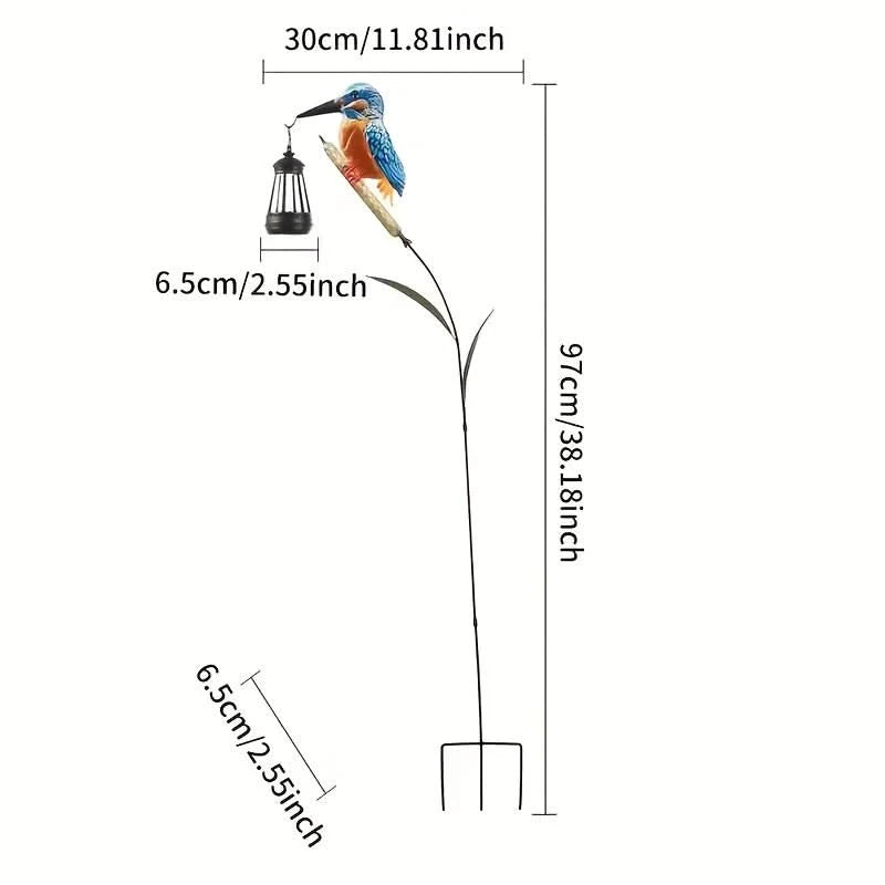 Hanging Lantern Hummingbird Design Solar-Powered & Weatherproof