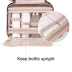 Hanging Makeup Bag Fold-Out Multi-Compartment Travel-Friendly