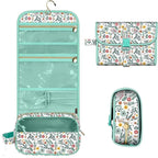 Hanging Makeup Organizer Roll-Up Clear Panel Water-Resistant Polyester