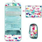 Hanging Makeup Organizer Roll-Up Clear Panel Water-Resistant Polyester