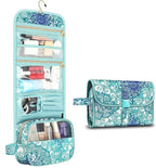 Hanging Makeup Organizer Roll-Up Clear Panel Water-Resistant Polyester