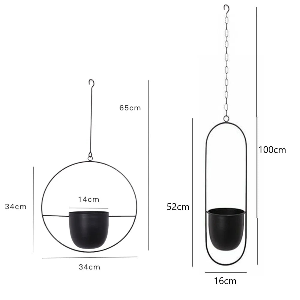 Hanging Plant Pot Floating Metal Ring & Anti-Rust Coating