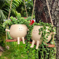 Hanging Planter Weather-Resistant Resin Integrated Hanger