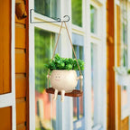 Hanging Planter Weather-Resistant Resin Integrated Hanger