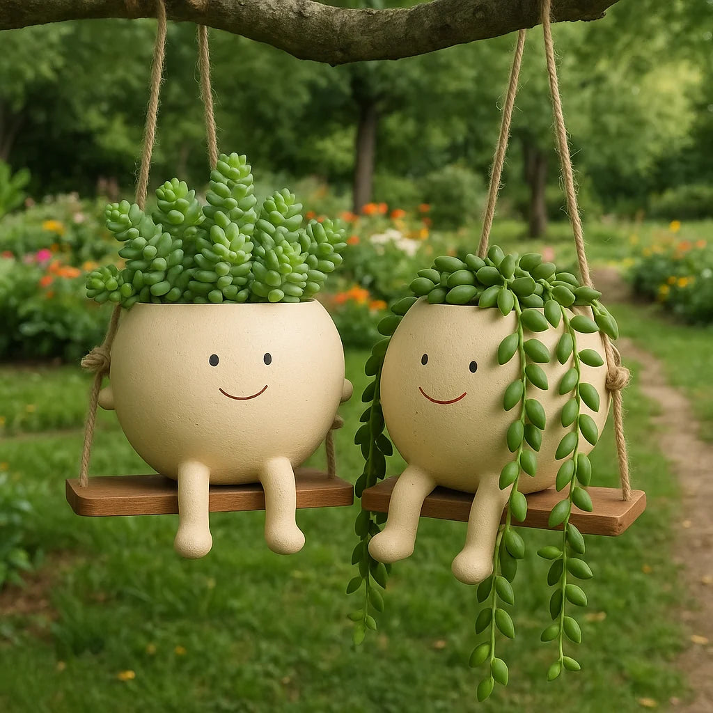 Hanging Planter Weather-Resistant Resin Integrated Hanger