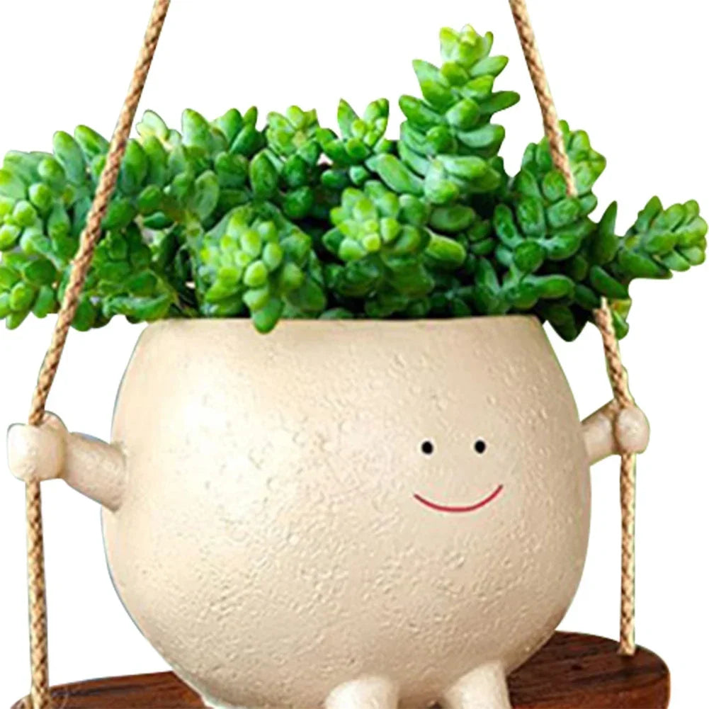 Hanging Planter Weather-Resistant Resin Integrated Hanger