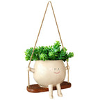 Hanging Planter Weather-Resistant Resin Integrated Hanger